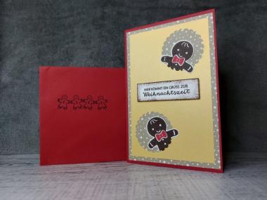 Grußkarte Weihnachtszeit Lebkuchenmann handgemacht